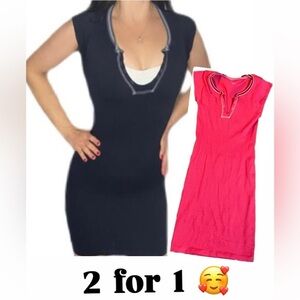🌷OUT From Under Urban Outfitters🌷 Two Black & Pink Stretch Ribbed Dress​es